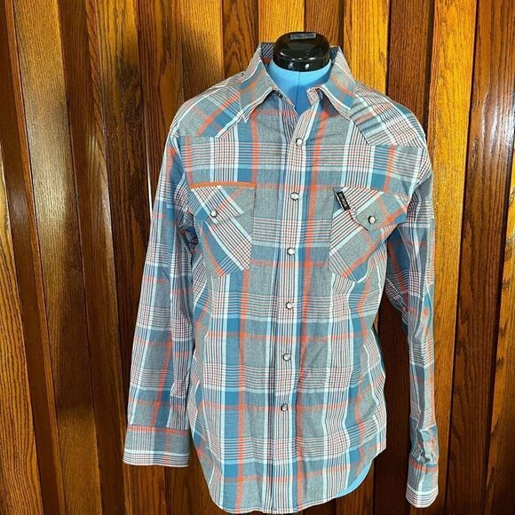 Cinch® Men's Multicolored Plaid Snap Button Down Shirt size M - Picture 1 of 5